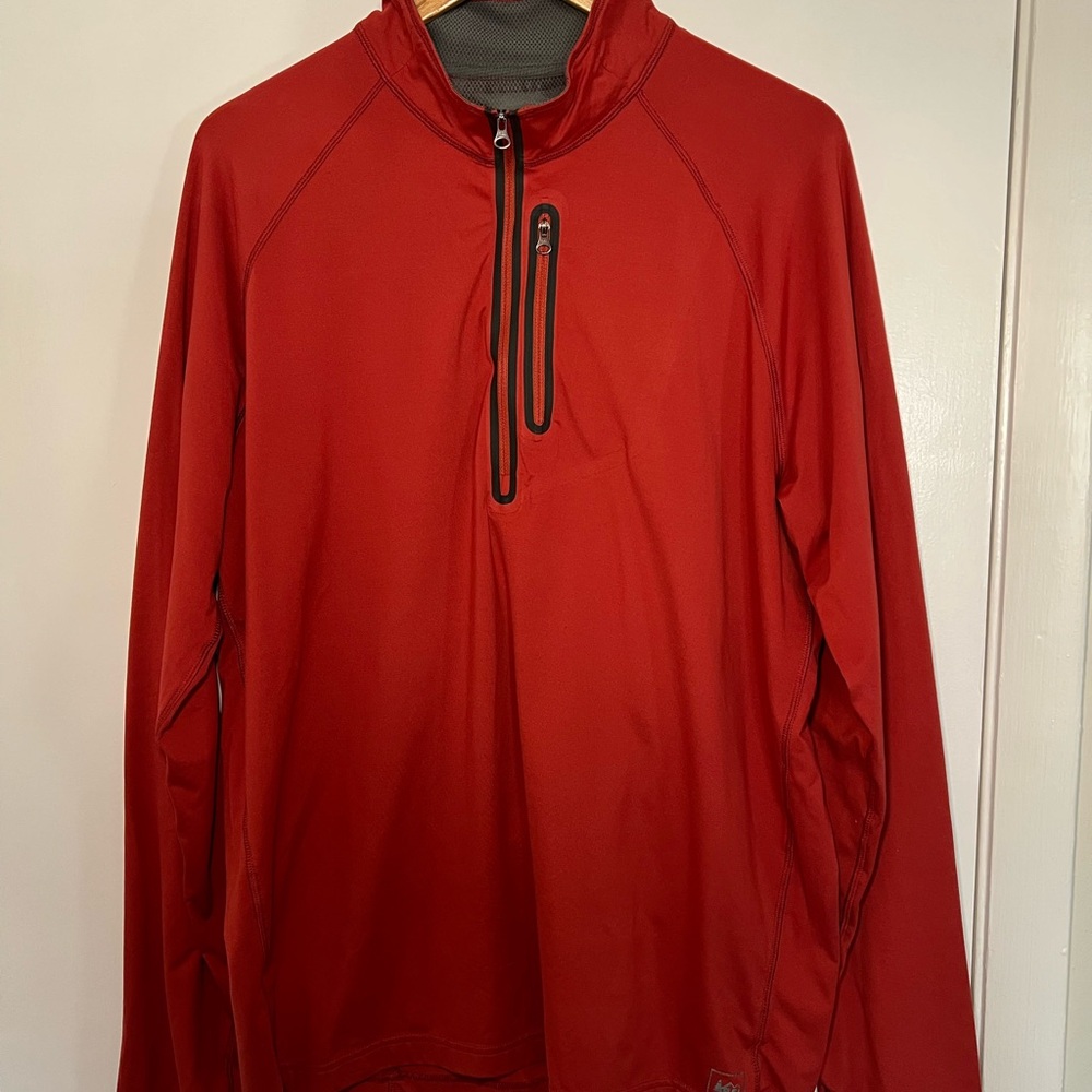 REI Men's Vibrant Red Quarter-Zip Jacket